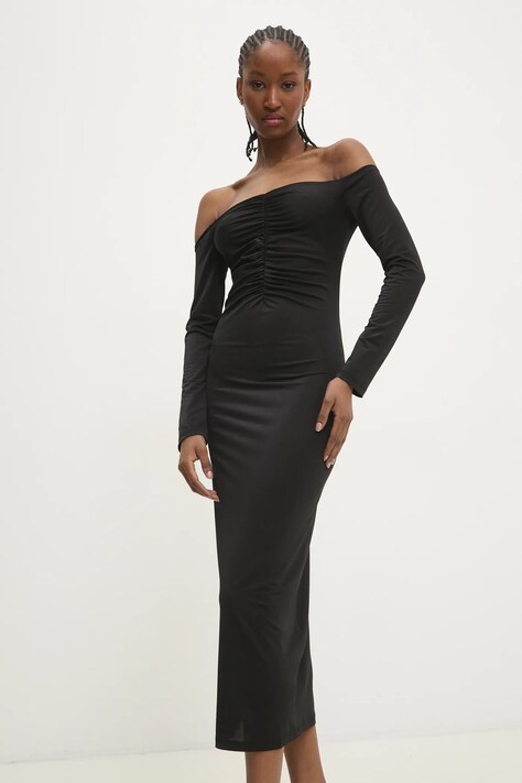 Answear Lab rochie culoarea negru, midi, mulată