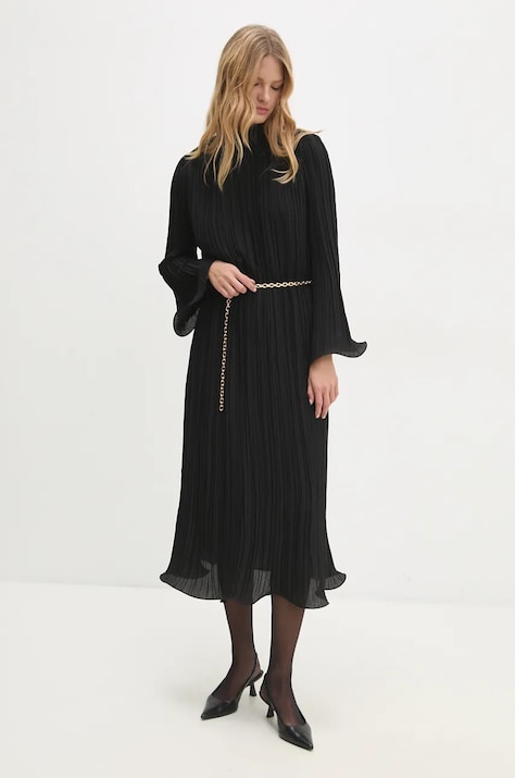 Answear.LAB sukienka kolor czarny maxi oversize