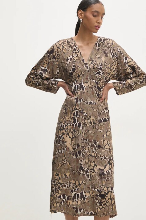 Answear Lab rochie culoarea verde, midi, dreaptă