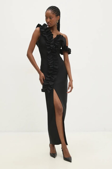 Answear Lab rochie culoarea negru, maxi, mulată