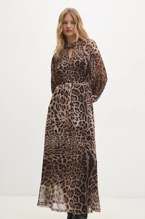 Answear Lab rochie culoarea bej, maxi, evazată