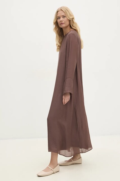 Answear Lab rochie culoarea maro, midi, dreaptă
