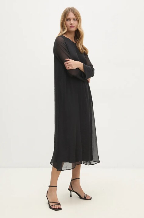 Answear Lab rochie culoarea negru, midi, dreaptă