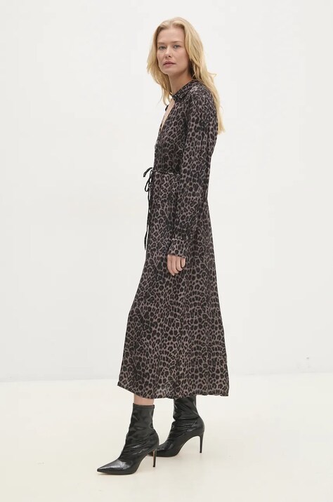 Answear Lab rochie culoarea gri, maxi, evazată