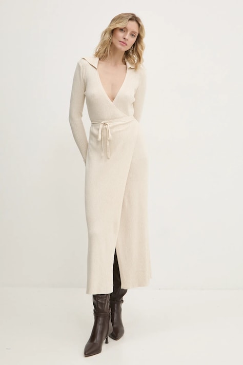 Answear Lab rochie culoarea bej, maxi, mulată