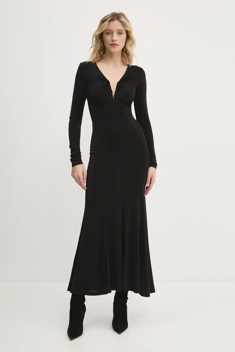 Answear Lab rochie culoarea negru, maxi, evazată