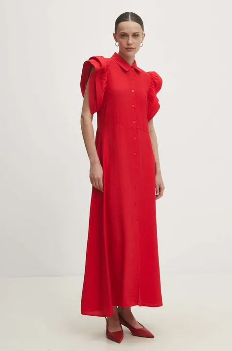 Šaty Answear Lab červená farba, maxi, áčkový strih