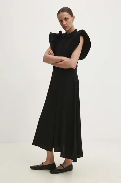 Answear Lab sukienka kolor czarny maxi rozkloszowana