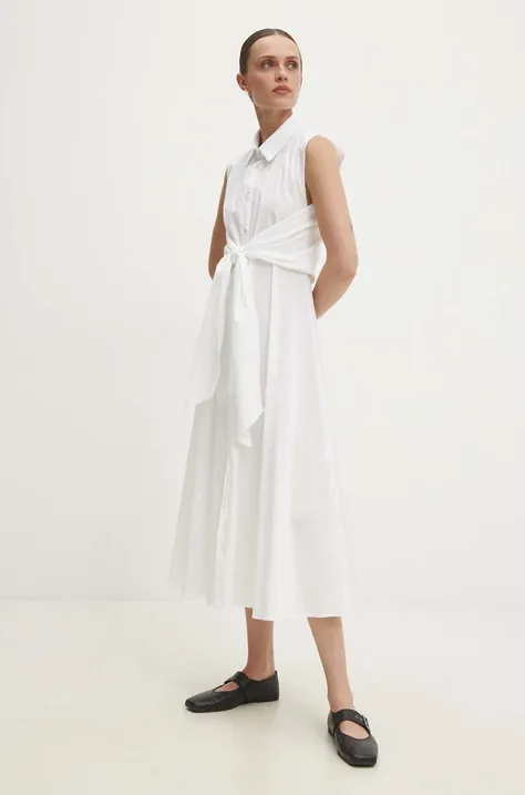 Платье Answear Lab цвет белый midi расклешённая