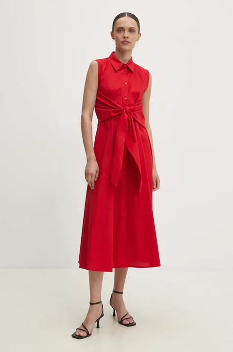 Šaty Answear Lab červená farba, midi, áčkový strih
