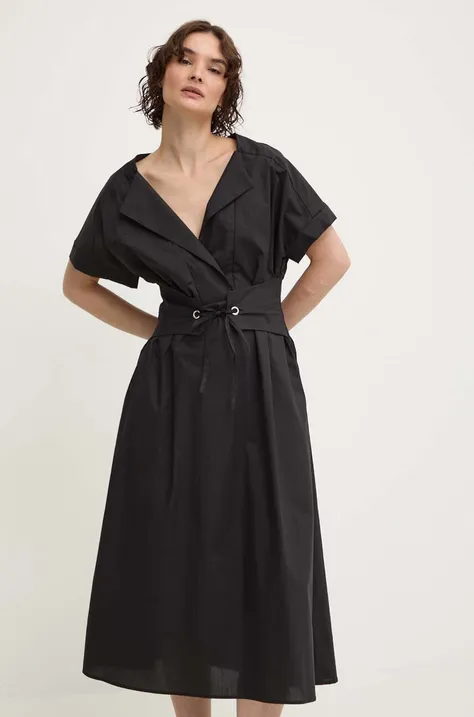 Сукня Answear Lab колір чорний midi пряма