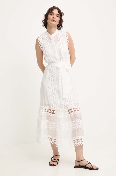 Answear Lab rochie culoarea alb, maxi, evazată