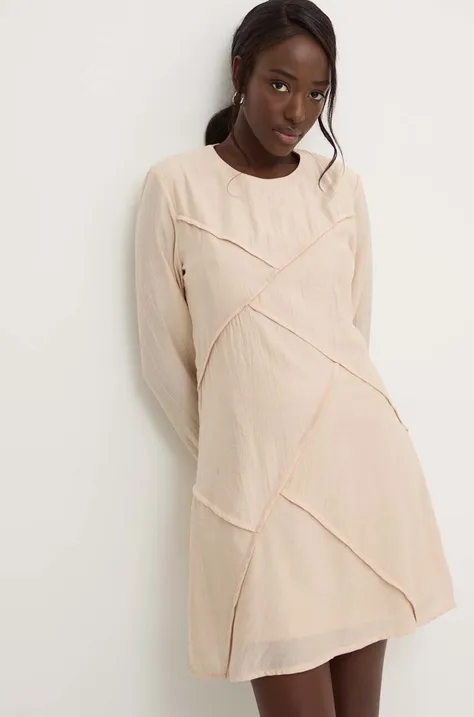 Šaty Answear Lab béžová farba, mini, rovný strih
