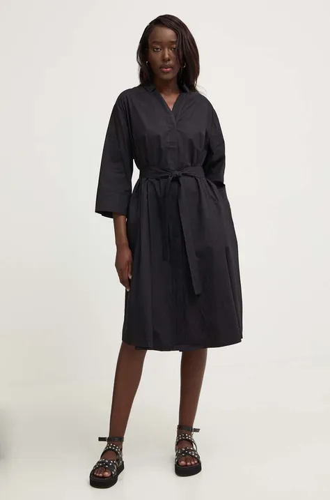 Bavlnené šaty Answear Lab čierna farba, mini, oversize