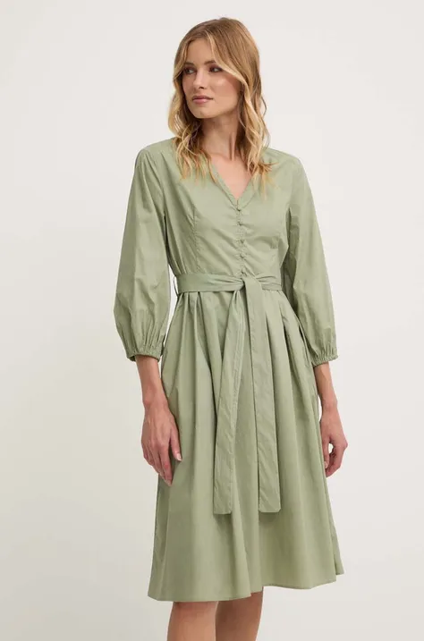 Answear Lab sukienka bawełniana kolor zielony mini rozkloszowana