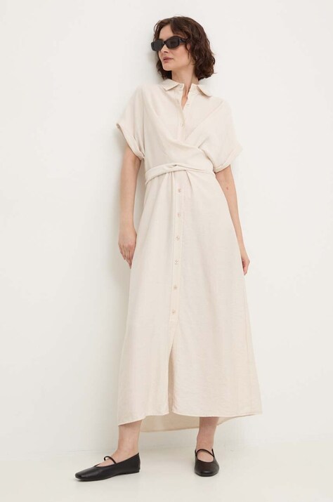 Answear Lab rochie culoarea bej, maxi, evazată