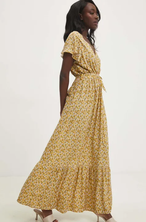 Платье Answear Lab цвет жёлтый maxi расклешённая