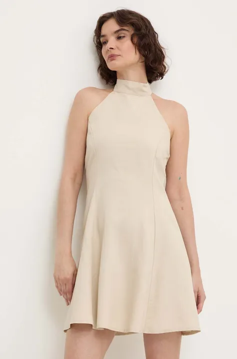 Φόρεμα με λινό Answear Lab χρώμα: μπεζ