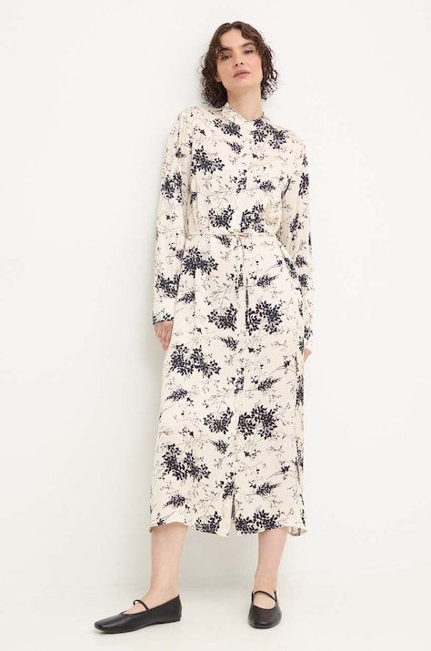 Answear Lab rochie culoarea alb, midi, evazată