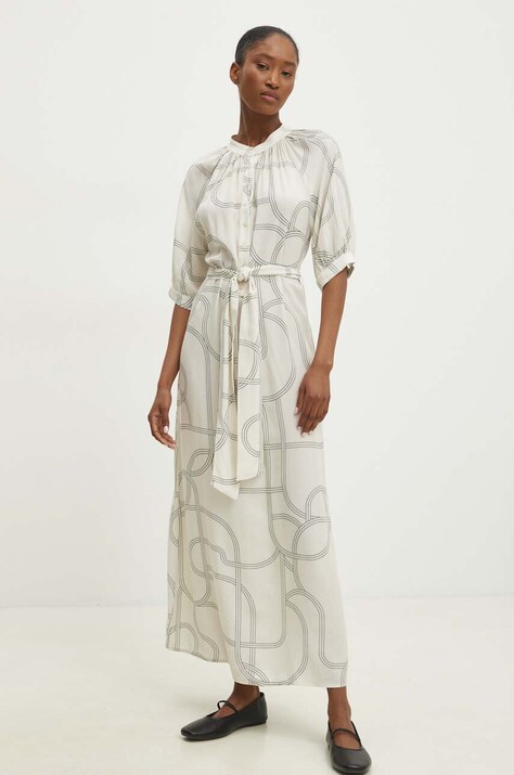 Answear Lab rochie culoarea bej, maxi, evazată
