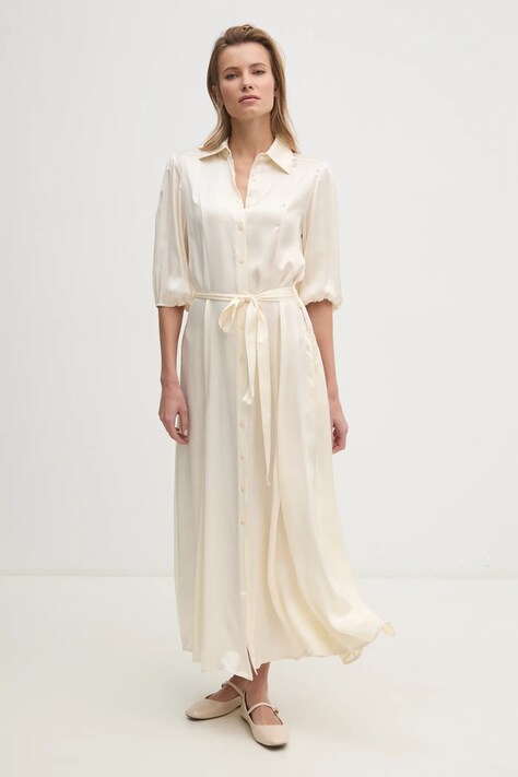Answear Lab rochie culoarea bej, maxi, dreaptă