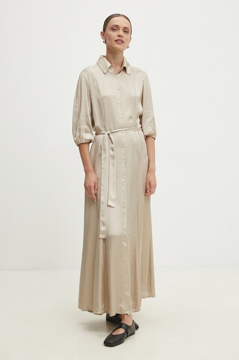 Answear Lab rochie culoarea bej, maxi, dreaptă