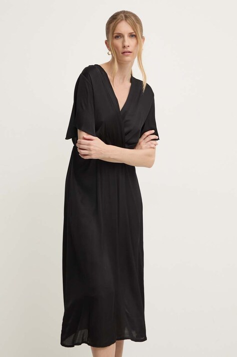 Answear Lab rochie culoarea negru, midi, evazată