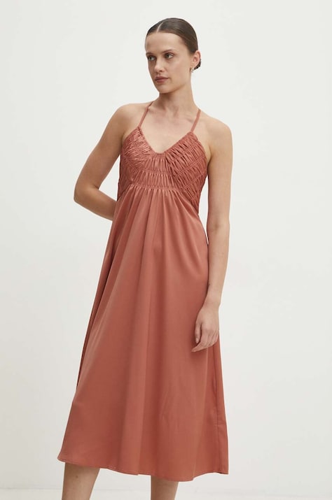 Answear Lab rochie culoarea portocaliu, midi, evazată