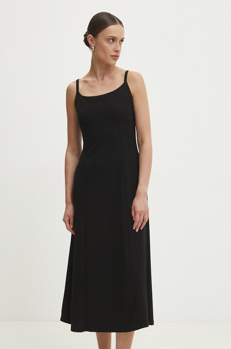 Answear Lab rochie culoarea negru, midi, evazată