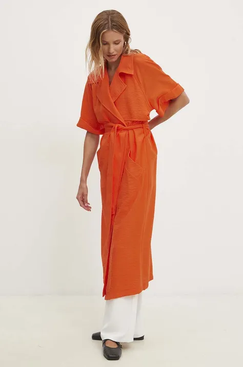 Платье Answear Lab цвет оранжевый midi расклешённая