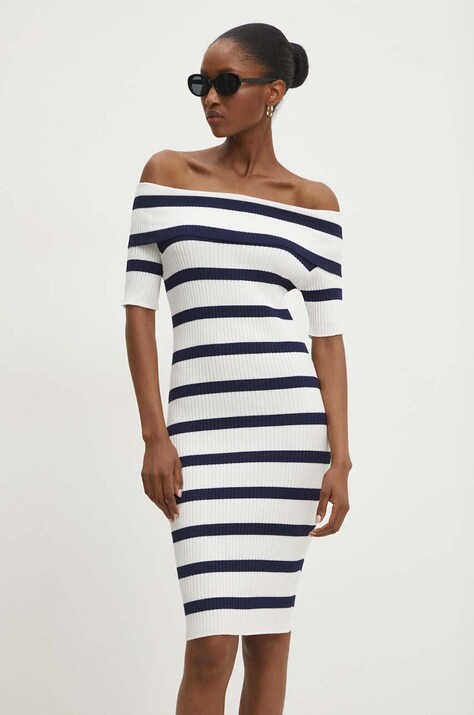 Платье Answear.LAB цвет белый mini облегающая