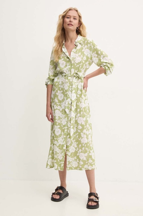 Answear Lab rochie culoarea verde, midi, dreaptă