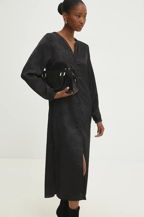 Answear Lab rochie culoarea negru, midi, dreaptă