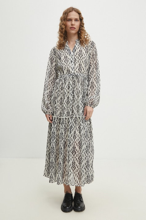 Answear Lab rochie culoarea alb, maxi, evazată