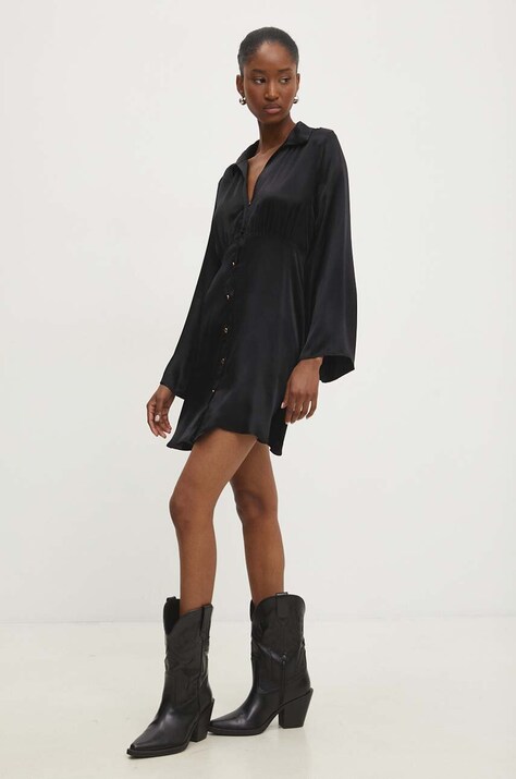 Answear Lab rochie culoarea negru, mini, evazată