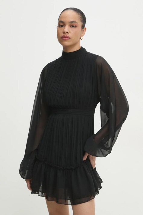 Answear Lab rochie culoarea negru, mini, evazată