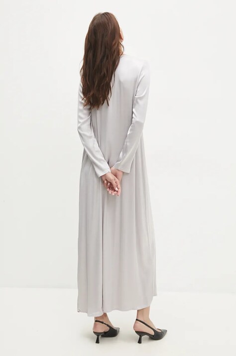 Answear Lab rochie culoarea argintiu, maxi, dreaptă