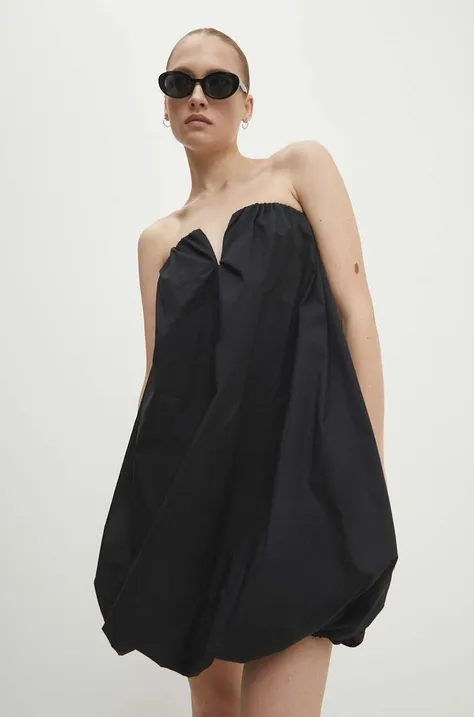 Answear Lab sukienka bawełniana kolor czarny mini rozkloszowana