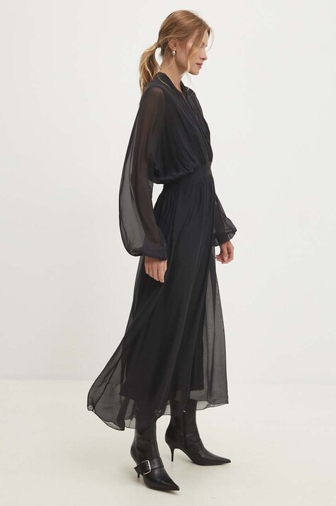Answear Lab rochie culoarea negru, maxi, evazată