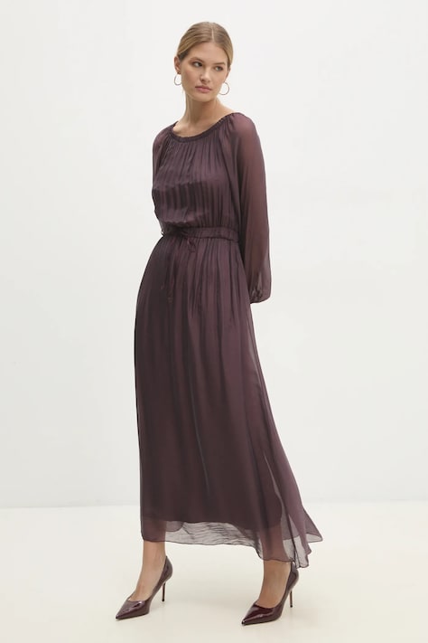 Answear Lab rochie culoarea bordo, maxi, evazată