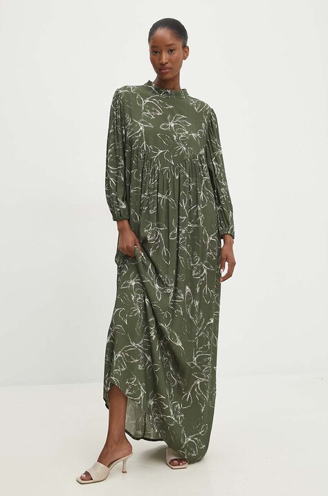Answear Lab rochie culoarea verde, maxi, evazată