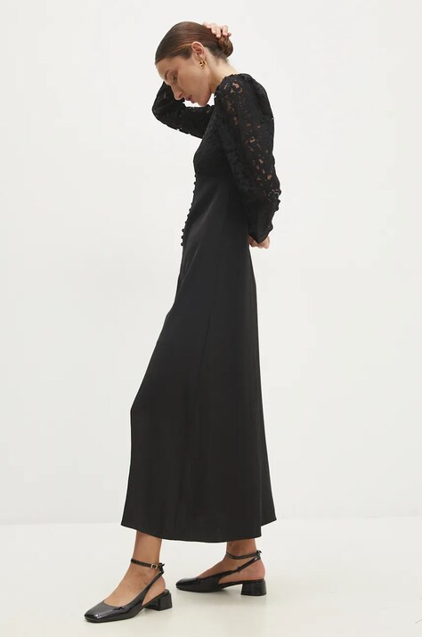 Answear Lab rochie culoarea negru, maxi, evazată