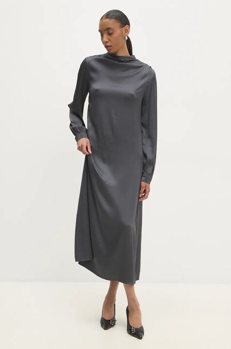 Answear Lab rochie culoarea gri, maxi, dreaptă