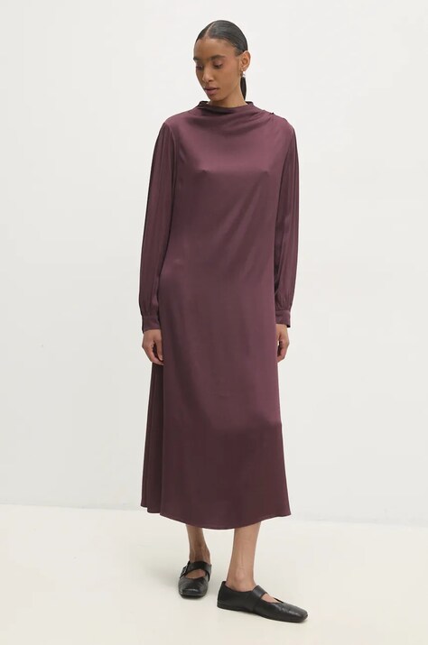 Answear Lab rochie culoarea bordo, maxi, dreaptă
