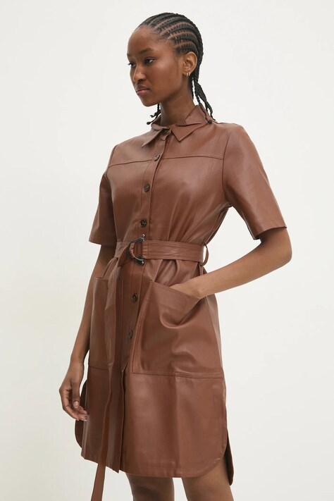 Answear Lab rochie culoarea maro, mini, dreaptă