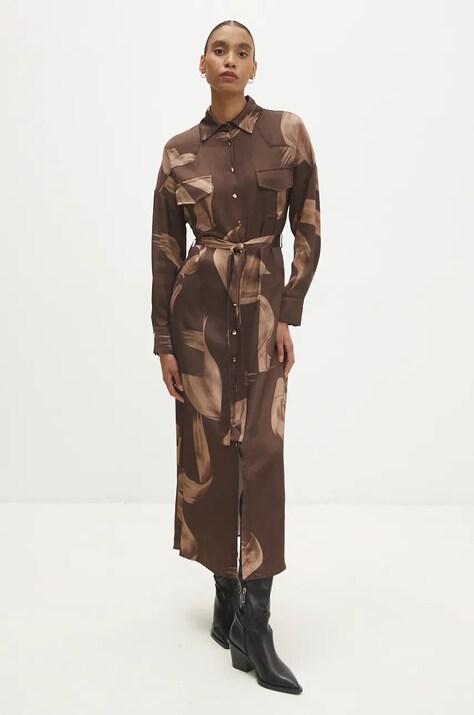 Šaty Answear.LAB hnědá barva, maxi