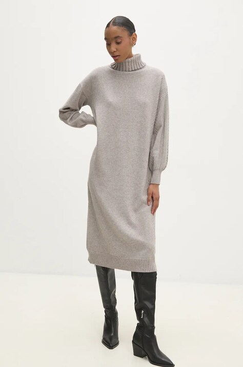Answear Lab rochie culoarea gri, midi, oversize