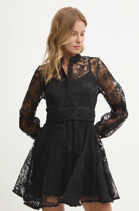 Answear Lab rochie culoarea negru, mini, evazată