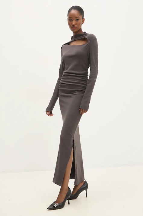 Answear Lab rochie culoarea gri, maxi, mulată