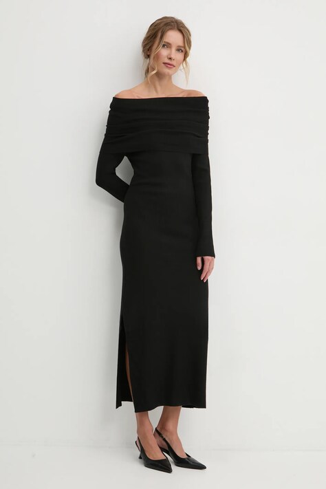 Answear Lab rochie culoarea negru, maxi, evazată